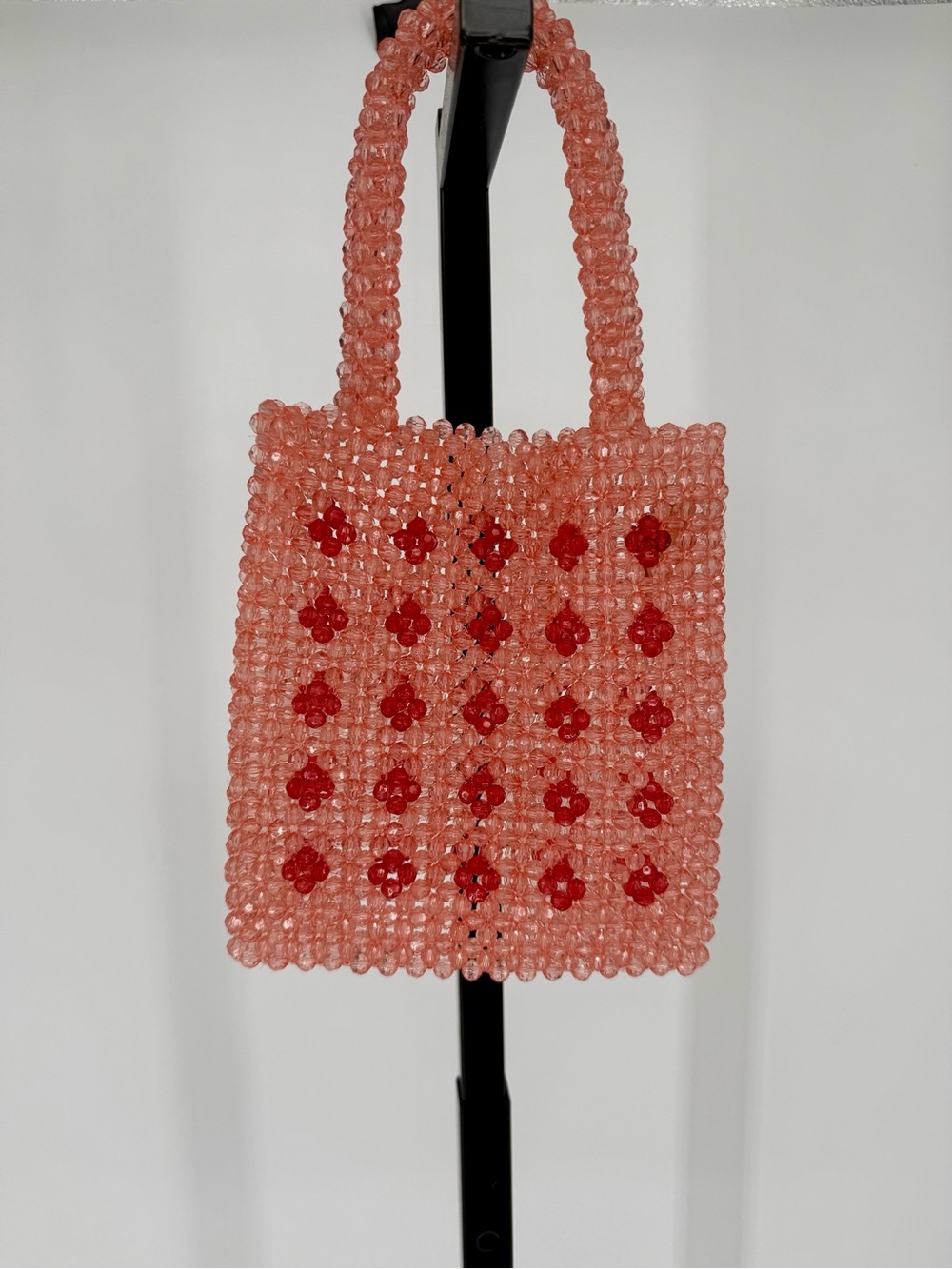 NWT Free People Pink Iridescent Beaded Handbag